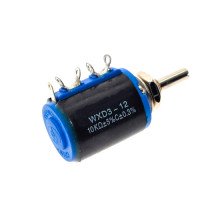 Резистор переменный, потенциометр WXD3-12-2W 10кОм многооборотный