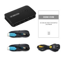 KVM свіч перемикач, 2 порта, HDMI USB, кнопка ДК