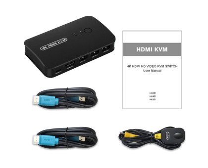 KVM свіч перемикач, 2 порта, HDMI USB, кнопка ДК
