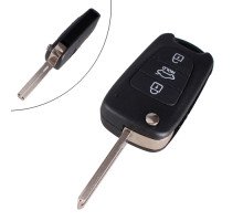 Выкидной ключ зажигания, заготовка корпус под чип, 3 кнопки, Hyundai