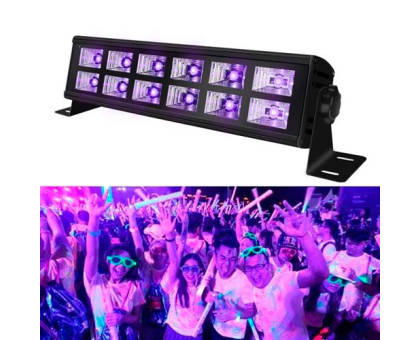 Светодиодная панель УФ 12LED 36Вт 27см Диско стробоскоп цветомузыка DMX512