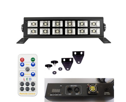 Светодиодная панель УФ 12LED 36Вт 27см Диско стробоскоп цветомузыка DMX512
