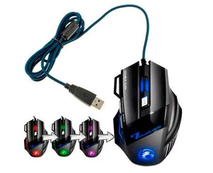 USB игровая мышь мышка 5500DPI эргономичная с выступами тихая iMice X7