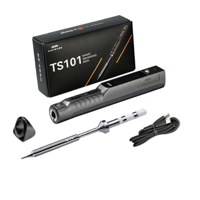 Паяльник программируемый портативный TS101 65Вт PD3.0, жало TS-I