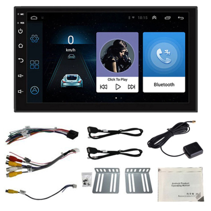 Автомагнитола 7 2/32ГБ Android 11 Wi-Fi GPS 2xUSB 2 DIN 4x60Вт, 7011A