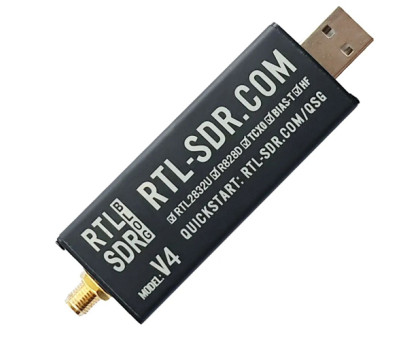 Плата приймач SDR, 500кГц-1.76ГГц, АЦП 8біт, RTL2832U R820T2, RTL-SDR V4