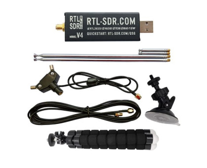 Плата приймач SDR, 500кГц-1.76ГГц, АЦП 8біт, RTL2832U R820T2, RTL-SDR V4