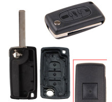Выкидной ключ, корпус под чип, 3кн, Peugeot, ниша CE0523, HU83