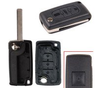 Викидний ключ, корпус під чіп, 3кн, Peugeot, ніша CE0523, HU83