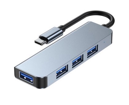 USB 3.1 Type-C хаб разветвитель на 4x USB 3.0/USB 2.0, BC1.2, металл