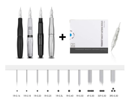 10x Модульна голка 1R 0.25мм картридж для перманентного макіяжу