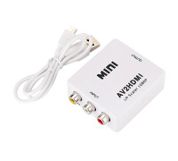 Конвертер AV RCA - HDMI видео, аудио, FullHD 1080p, белый