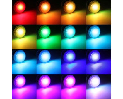 Світлодіодна E27 LED RGB 10Вт лампа, 16 кольорів з пультом ДУ