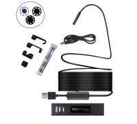 10м Wi-Fi / USB камера 1600x1200, 8мм, бороскоп ендоскоп, жорсткий кабель