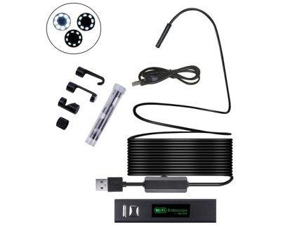 10м Wi-Fi / USB камера 1600x1200, 8мм, бороскоп ендоскоп, жорсткий кабель