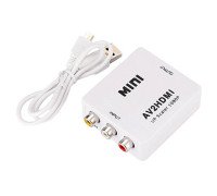 Конвертер AV RCA - HDMI видео, аудио, FullHD 1080p, белый