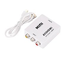 Конвертер AV RCA - HDMI видео, аудио, FullHD 1080p, белый