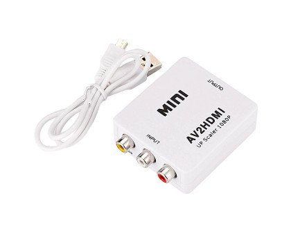 Конвертер AV RCA - HDMI видео, аудио, FullHD 1080p, белый
