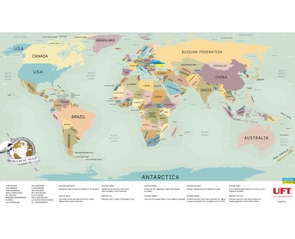 Скретч карта мира Scratch World Map на английском языке