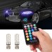 2x LED T10 W5W лампа в автомобіль з пультом ДУ, 6 SMD 5050, 16 кольорів