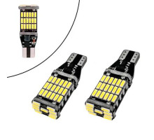 2x LED T15 W16W лампа в автомобиль, 45 SMD 4014, с обманкой Canbus, белый