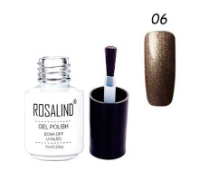 Гель-лак для ногтей маникюра 7мл Rosalind, шиммер, 06 антрацит