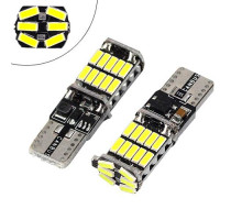 2x LED T10 W5W лампа в автомобіль, 26 SMD 4014, з обманкою Canbus, білий