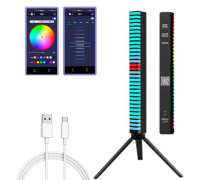 Світильник музичний еквалайзер 32 LED 3D з Bluetooth АКБ тринога, D-10-RGB