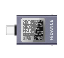 USB тестер тока, напряжения, емкости, Type-C, Hidance HDC-085C