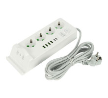 Мережевий фільтр подовжувач 3м 4 розетки 6 USB Qi зарядка PD 3кВт LH994-2PD