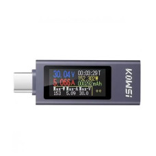 USB тестер струму напруги потужності енергії 4-30В 0-12А, Type-C, KWS-2302C