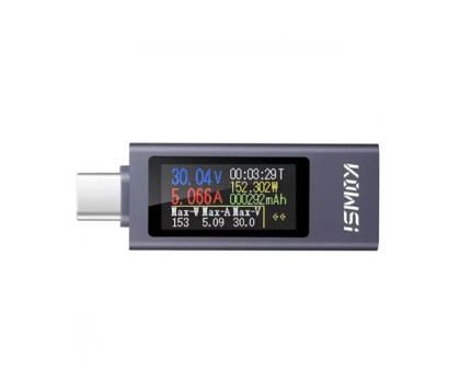USB тестер тока напряжения мощности энергии 4-30В 0-12А, Type-C, KWS-2302C