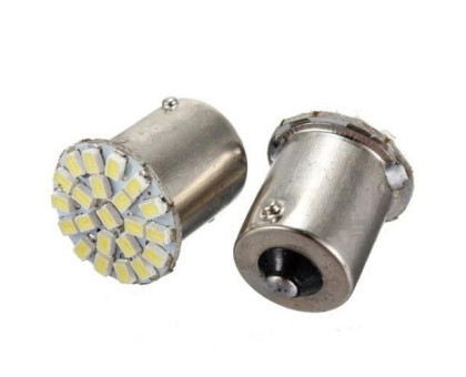 2x LED 1156 BA15S P21W лампа в автомобіль, 22 SMD 5050, білий