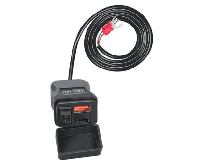 Зарядное устройство USB Type-C 50Вт SAE IP66, на руль мотоцикла