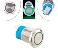 Кнопка 22мм зворотна, 12-24В, зелений LED, 5pin, 22K-P11D