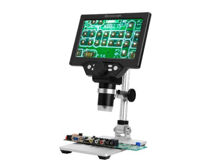 Мікроскоп цифровий з 7 РК на штативі, 3000мАг, MicroSD, 12Мп, 1-1200X, G1200