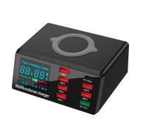 Мережева зарядна станція 8x USB і бездротова зарядка, PD QC3.0 LED, WLX-X9