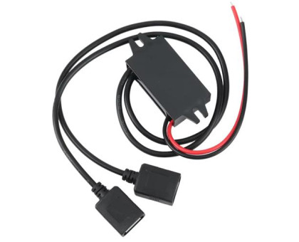 Перетворювач напруги 12В-5В 3А 2xUSB, прихована проводка авто