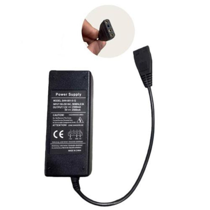 Блок живлення, мережевий адаптер 220В на 12В 5В 2.5А, 4-pin Molex