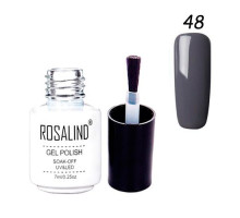 Гель-лак для ногтей маникюра 7мл Rosalind, шеллак, 48 темно-серый