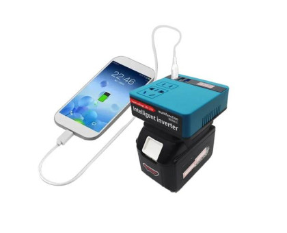 Інвертор 220В 120Вт для акумуляторів Makita 18-21В DC, з USB і дисплеєм