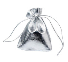 Мешочек подарочный из парчи 9x12см 100шт на затяжках, серебро