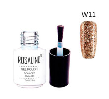 Гель-лак для ногтей маникюра 7мл Rosalind, глиттер, W11 пшеница