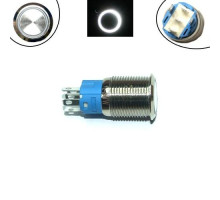 Кнопка 16мм фіксуюча, 12-24В, білий LED, 5pin, 16A-DZ