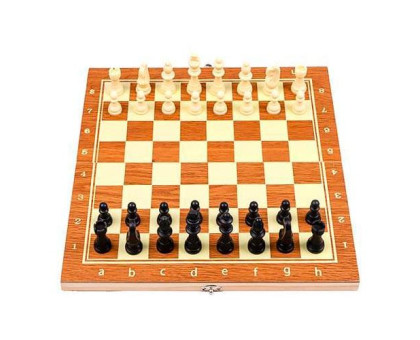 Настільна гра 3в1 шахи, шашки, нарди, 34x34см, дерево