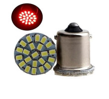 2x LED 1156 BA15S P21W лампа в автомобиль, 22 SMD, красный