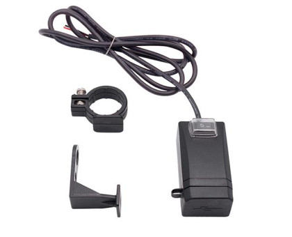 Зарядное устройство 2хUSB QC3.0 на руль зеркало мотоцикла, водонепроницаемое
