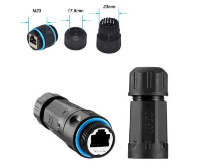 Соединитель RJ45 CAT6 IP68 водонепроницаемый, уличный, PA66