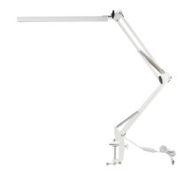 Лампа настольная LED на струбцине 10Вт, 2 колена, USB, белая