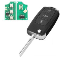 Ключ зажигания, чип ID48 1J0959753DA, 3 кнопки, для Volkswagen, Seat, Skoda